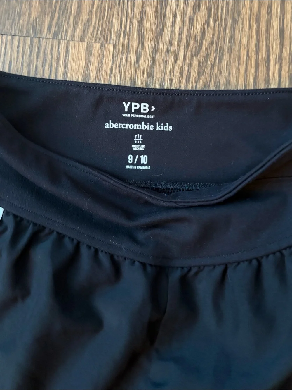 abercrombie kids Black Athletic Shorts with White Trim